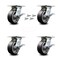 Service Caster 5 Inch Rubber on Aluminum Caster Set with Roller Bearings and Brakes/Swivel Lock SCC-35S520-RAR-SLB-BSL-4 - alternate 1